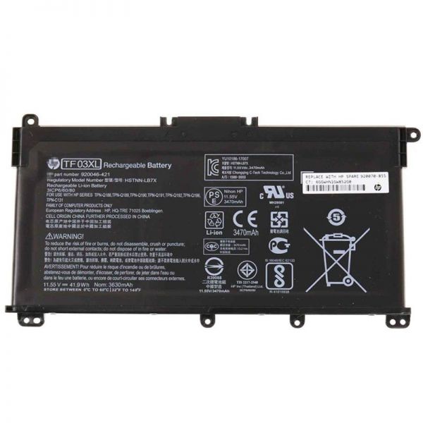 HP Pavilion TF03XL 14-BF 15-CC 15-CD 17-AR HSTNN-LB7X TPN-C131 HSTNN-LB7L HSTNN-UB7J 920046-421 TPN-Q191 100% Original Laptop Battery