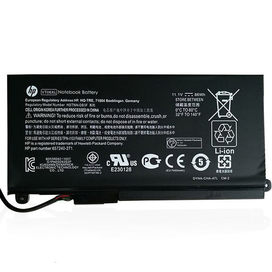 HP Envy 17-3000 17T-3000 VT06XL TPN-I103 657503-001 100% Original Laptop Battery